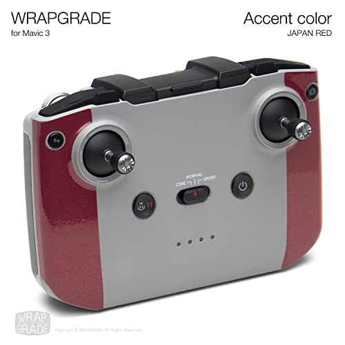 Image of WRAPGRADE Partial Skin Stickers for DJI Mavic 3 / Mavic 3 Classic Accent Color (JAPAN RED)
