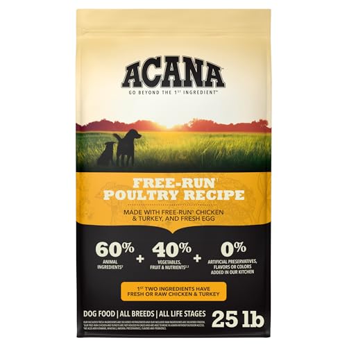 ACANA Grain Free Dry Dog Food Free Run Poultry Recipe 25lb Bag