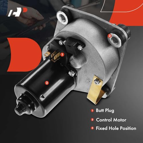 Image of A-Premium Front Windshield Wiper Motor Compatible with Dodge, Chrysler & Plymouth Models - Charger, Town & Country, Challenger, Cordoba, Lebaron, New Yorker, Newport, Diplomat, Magnum & More, 4-Pin