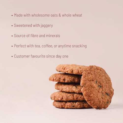 Image of SEASONS OF CAKES Oatmeal Chocochip Cookies with Whole Wheat & Jaggery