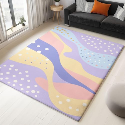 Tapis antibruit violet à poils courts : la solution lavable pour isoler vos sols - 2