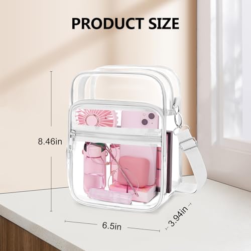 Image of Blvornl Clear Crossbody Bag with Adjustable Shoulder Strap, Stadium Approved PVC Purse Bag, Messenger Bag