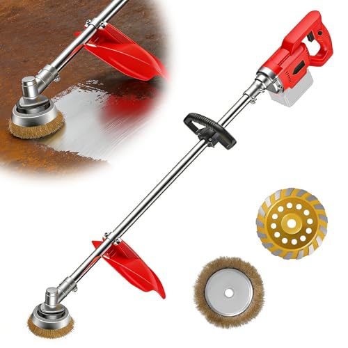 Ponceuse Béton Sans Fil, Meuleuse à Béton Électrique, Compatible avec Makita, Ponceuse Murale, Polisseuse à Poncer avec Manche 1,2 m, pour Ponçage des...