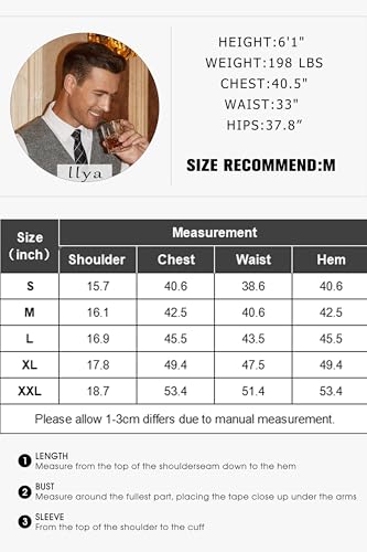 COOFANDY Men's Casual Business Vests Lightweight Waistcoat Slim Fit Suit Vest Black Large, Black, L