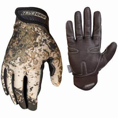 True Grip 98663-23 Extreme Wideland Gloves, Camo Pattern, Non-Slip Polymer Coating, Men's XL - Quantity 3