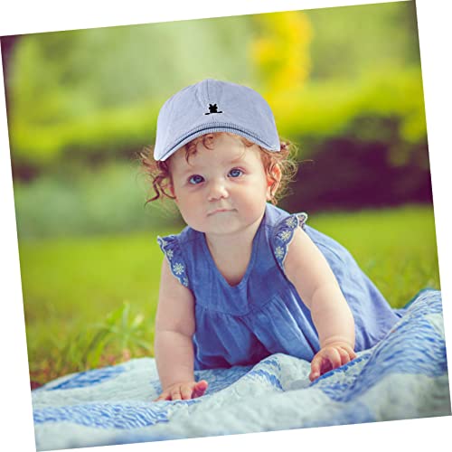 Kids Striped Bunny Beret Hat for Toddlers Soft Cotton Material Cute Rabbit Design for Baby and Toddler Accessories Great for Dress-Up Blue3