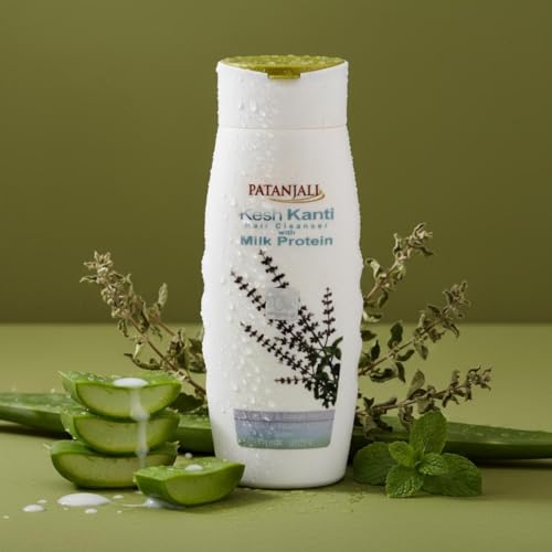 Image of Patanjali Kesh Kanti Milk Protein Hair Cleanser Shampoo, 200ml (Pack of 2)