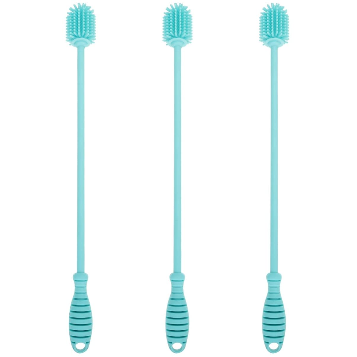 Goupillon bouteille silicone résistant à la chaleur, kit de 3 brosses vaisselle anti-corrosion