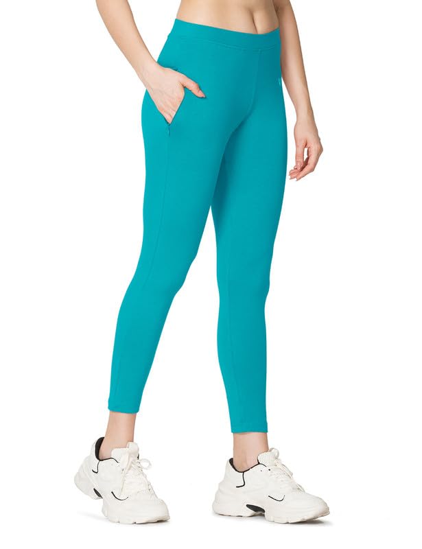 Image of VSTAR PL02 Women Ankle Length Stretchable Slim Fit Leggings with Secured Side Pocket | Moisture-Wicking | Soft Waistband & Cotton-Elastane Fabric