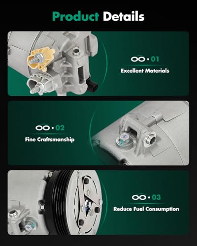 Image of SCITOO AC Compressor for Ford for Escape 2.0L 2013-2016 | Fast Cooling, Ultra Low Noise (≤72 dB) Air Conditioner Compressor for Summer, with Clutch, CV6Z19703E CV6Z19703K CV6Z19703Y