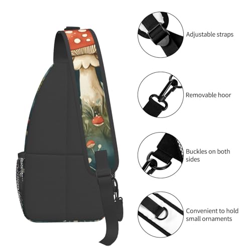 Morrales Sling Unisex con Estampado de Hongos miniatura 5