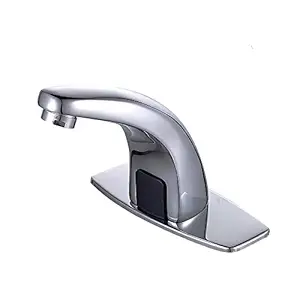 Dual-Powered Automatic Sensor Faucet Hands Touch Free Touchless Bathroom Water Sink Tap