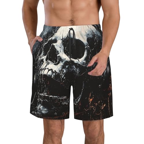 Anceky Herren Badehose Strandshorts Bademode Badeanzüge, Skelett Totenkopf Musik Heavy Metal Anceky Herren Badehose Strandshorts Bademode Badeanzüge, Skelett Totenkopf Musik Heavy Metal