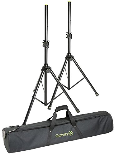 (GRAVITY) Set mit 2 Lautsprecherständern mit Tasche, Farbe Schwarz, Ständer, unterstützt Audio Visual - SS 5211 B SET 1