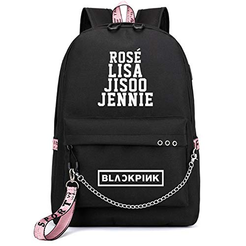 HANXIUCAO Teens School Blackpink Mochila para Mujeres 20 35L College Girls Bookbag USB