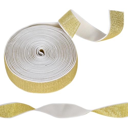 Bandes Élastiques Pailletées 25mm,5m,Elastique Couture,Ruban Elastic,Ruban Élastique Large,Bande pour Extendeurs de Taille Ceinture, pour Chaussures,...