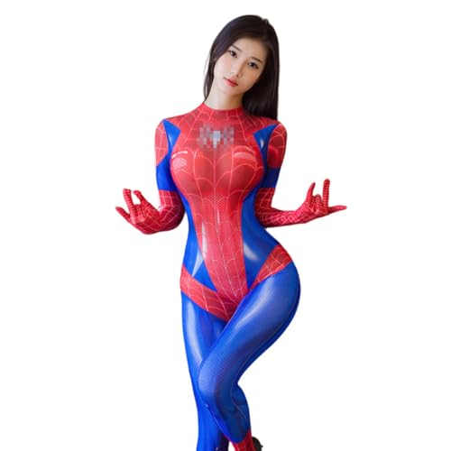 [ZAQXSW] コスプレ セクシー過激 全身タイツ スパイダーマン コスプレ衣装 穴開き 大人用 伸びる素材イベント 服 誕生日 プレゼント - 画像1