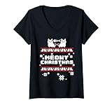 Photo Gallery donna maglietta natalizia meowy ugly christmas maglione meowy catmas maglietta con collo a v Photo Gallery donna maglietta natalizia meowy ugly christmas maglione meowy catmas maglietta con collo a v