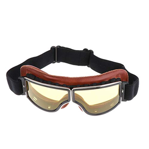 B Baosity Retro Motorradbrille Bikerbrille Fliegerbrille Pilotenbrille Moto Brille