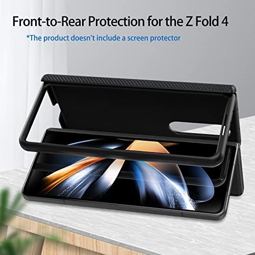 Cresee for Samsung Galaxy Z Fold 4 Case, with Magnetic Hinge Protection, Thin Hard PC + PU Protective Cover for Galaxy Z Fold4 (2022) Graphite