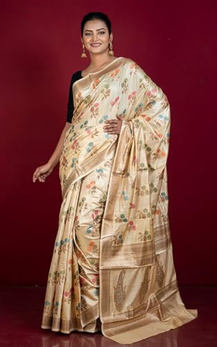 Bengal looms India Weaves of Elegance banarasi silk saree in tussar silk – image 2