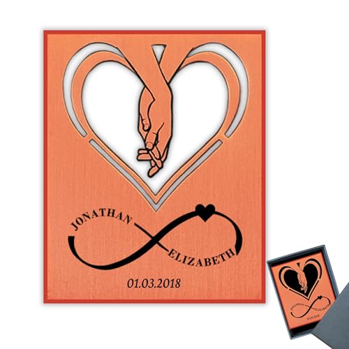 Personalised Copper 7th wedding anniversary gift for her him husband wife 22nd anniversary Present for couple Wedding anniversary present Girlfriend gift (Copper)