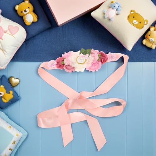 Banda ajustable de embarazo con flores decorativas para vestidos de gala 6