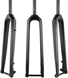 Horquilla para Bicicleta de Montaña Horquilla MTB 26/27,5/29 Pulgadas, Tubo Recto/Tubo Vertebral/Horquilla Rígida de Fibra de Carbono 3K/Longitud del Tubo del Vástago 300 mm A,26 Inches