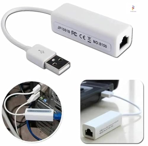 Image of USB 2.0 to LAN Adapter | 10 /100 Mbps Ethernet Network Adapter | RJ45 Plug & Play | Compatible with Windows 11, Mac OS, Linux | USB to Ethernet Converter