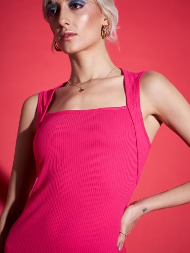Image of Sassafras Women Rib Side Slit Bodycon Midi Dress