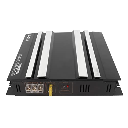 Amplificatore Audio Auto, Amplificatore per Auto Amplificatore di Potenza 3800W Qualità del Suono Chiara Sensibilità 90dB 2 Canali Dissipazione Rapida del Calore per Stereo