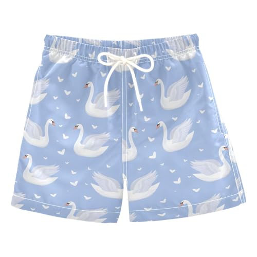 ALAZA White Duck Boys Quick Dry Beach Board Shorts Kids Swim Trunks Bathing Suit Swimsuit 2T