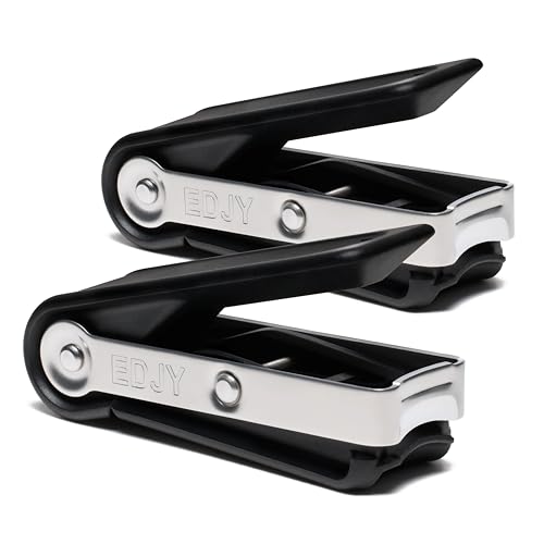 Image of EDJY Fingernail Cutter - Precision Stainless Steel Nail Cutter for Fingernails | Sharp Blade, Ergonomic Design, Durable & Rust-Resistant | Ideal for Men and Women | Black | 2-Pack