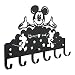 Rack de 6 ganchos | Perchero de pared de metal | Llavero para pared | colgador madera| Organizador de llaves para la zona de entrada (Cute Mickey Mouse-Happy)