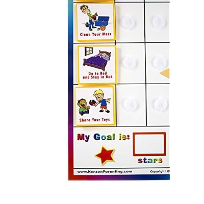 I Can Do It Reward and Responsibility Chart Task Bundle, Dry Erase Incentive Chart with 65 Tasks, 8 Blanks & 3D Stars- Weekly Magnetic Chore, Behavior, Star Chart for Kids Ages 3-10 Kenson Kids