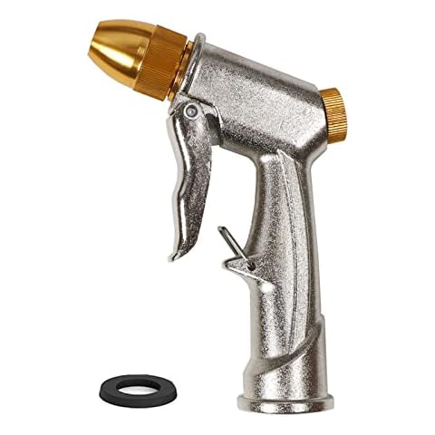 Hodeco Hose Nozzle Garden Sprayer 100% Metal Upgrade Heavy Duty High Pressure Handheld Multiple Water Spraying Modes for Plants, Lawn, Car Washing, Patio and Pet, 1 Piece Cover