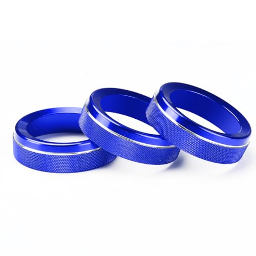 Auovo AC Knob Covers Compatible with Volkswagen VW Accessories Tiguan Taos Jetta Passat Atlas Golf R Beetle Aluminum Alloy Air Conditioning Knob Trims Air Climate Control Rings (Blue) - Thumbnail 7