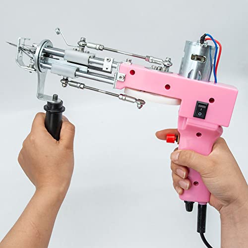 Ffyueee Pink Tufting Machine, Cut Pile/Loop Pile Combo, Carpet Knitting Machine, Commercial/Domestic/Diy Tools #TOP4