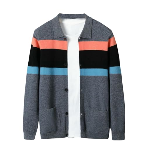 Cárdigan de punto holgado para hombre: abrigo térmico ligero de lana
