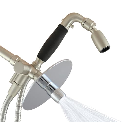 High Sierra Showerheads® - Solid Metal 3-Way Shower Head and Handheld Combo Kit. Reflection Shower Head & Handheld Shower Head w/Slip-Free Grip - Brushed Nickel