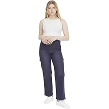 Dione Kot Kargo Cepli Likral  Y ksek Bel Wide Leg Pantolon