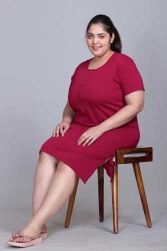 Image of In Love Women's Cotton Plus Size Nighty Chemise | Easy cotton chemise for nightwear and lounge comfort
