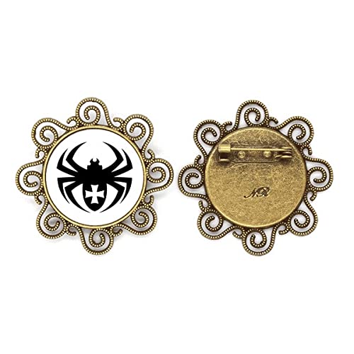 Broche araignée noire et fleur pour sublimer un gilet de fille