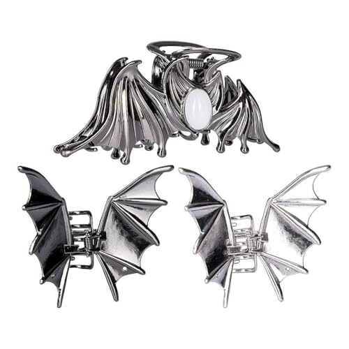 Ensemble de pinces à cheveux chauve-souris aux finitions soignées pour look gothique chic