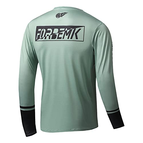 Forbemk Youth Mountain Bike Shirts Long Sleeve For Girls & Boys Mtb Jersey Quick Dry Downhill Bmx Shirts &Moisture-Wicking-K2214-Light Green-14 #TOP1
