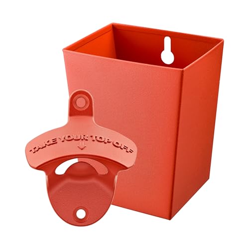 Jumiok Red Funny Bottle Opener Wall Mounted and Cap Catcher Stainless by Jumiok - Used condition - US$15.71