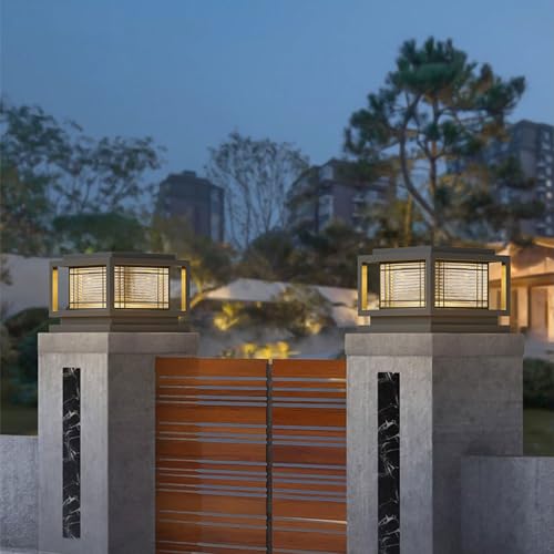 WENZIFI Outdoor Solar Outdoor Column Lights Modern Post Caps Light Aluminum IP65 Waterproof Pillar Light Square Landscape Column Lamp for Patio Posts Flat Surface Garden Decoration Post Lamp by WENZIFI - Used condition - Image 2