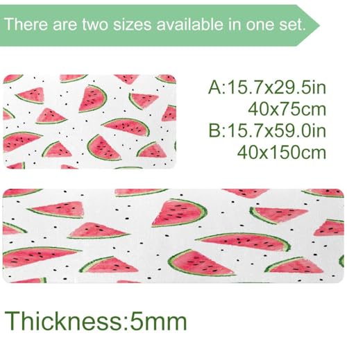 Alfombrillas de cocina absorbentes lavables antideslizantes con sandías 4