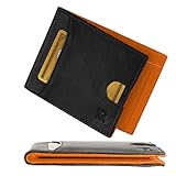 【ABSOLUTE SICHERHEIT】Der vom TÜV zertifizierte RFID und NFC Schutz der Brieftasche schirmt innenliegende Karten zuverlässig ab und schützt auf diese Art und Weise besonders effektiv vor Datendiebstahl