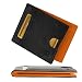 Produktbild KRONIFY Leder Geldbörse Herren Echtleder Geldbeute, Slim Wallet mit Münzfach RFID, Portemonnaie fur Karten & Munzen, 9 Kartenfächer für Männer Brieftasche Wallet PortmoneeKein Clip, Schwarz/Orange